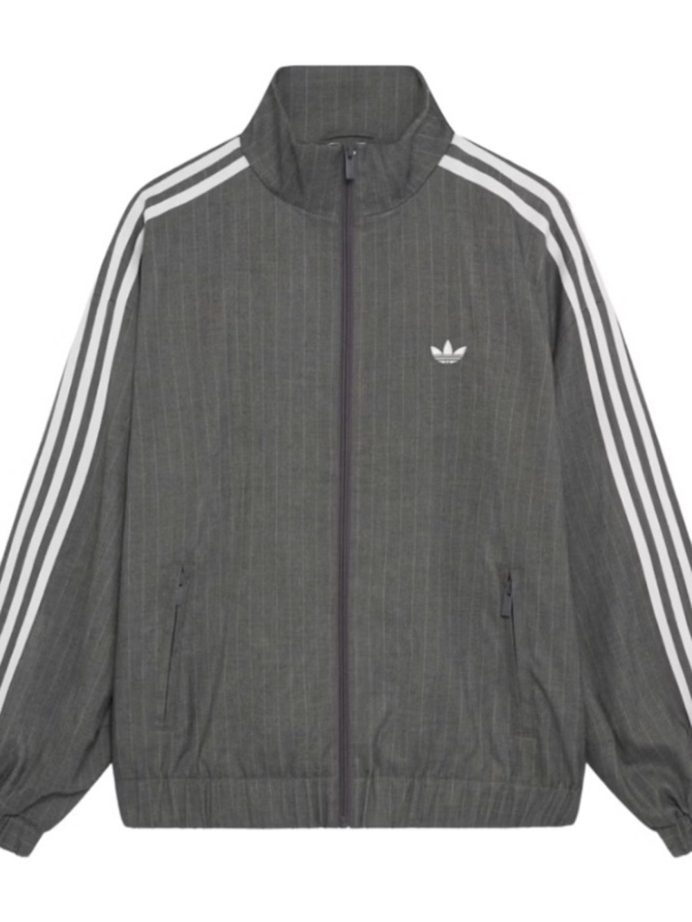adidas x ASOS sold-out limited-edition Grey Pinstripe Track Jacket w/ White NWT